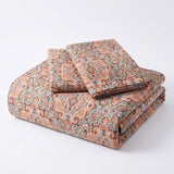 Vintage Paisley Boho 100% Cotton Quilted 3-Piece Bedding Set