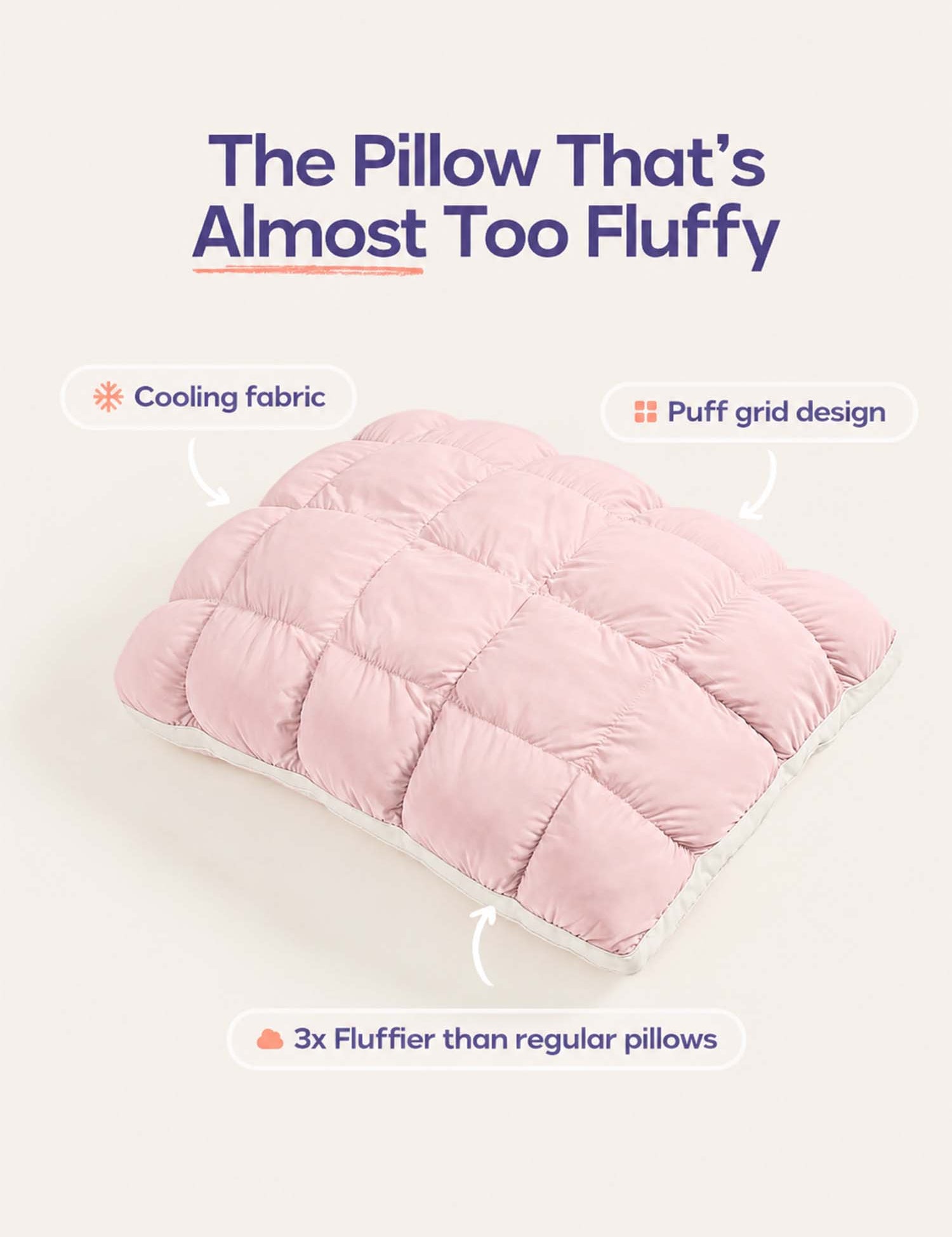 Puff Pillow – Dual-Sided Cooling Extra-Fluffy Pillow