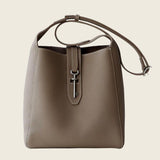 Top-grain cowhide bucket crossbody tote bag