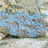 Sage Botanical Patchwork Quilted 3-Piece Cotton Bedding Set