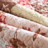 Rose Garden Patchwork Quilted 3-Piece Bedding Set