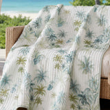 Tropical Palm Garden Quilted Blanket