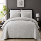 Leaf Texture Quilted 3-Piece Bedding Set
