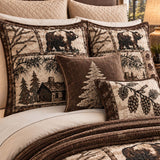 Rustic Bear & Moose Cabin Quilted 3-Piece Bedding Set