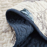 Coastal Sea Shell Coral Print Quilted 3‑Piece Bedding Set