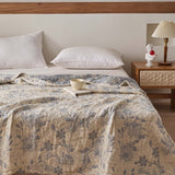 Vintage Floral 100% Cotton Gauze Soft Puff Blanket