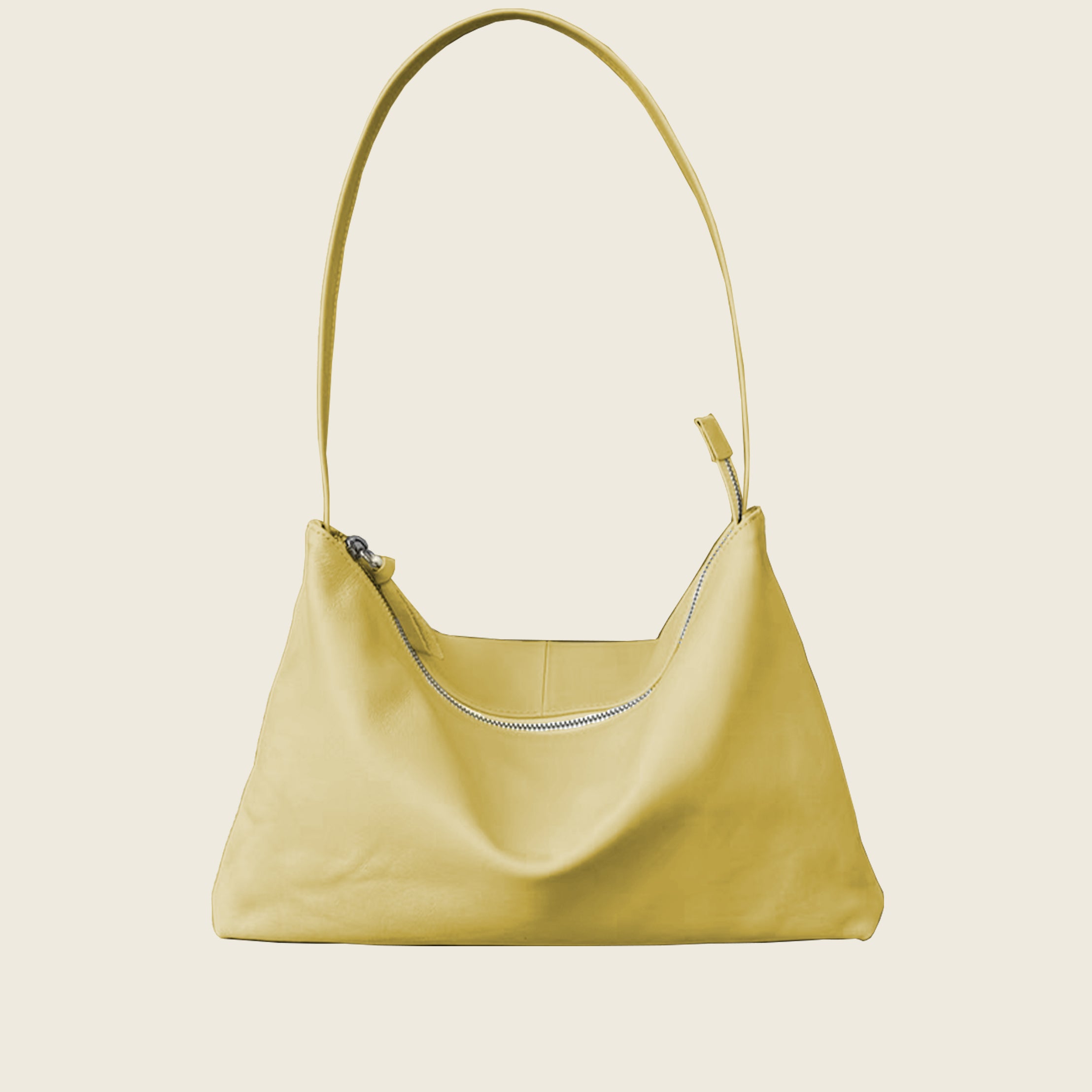 Minimalist soft leather hobo bag