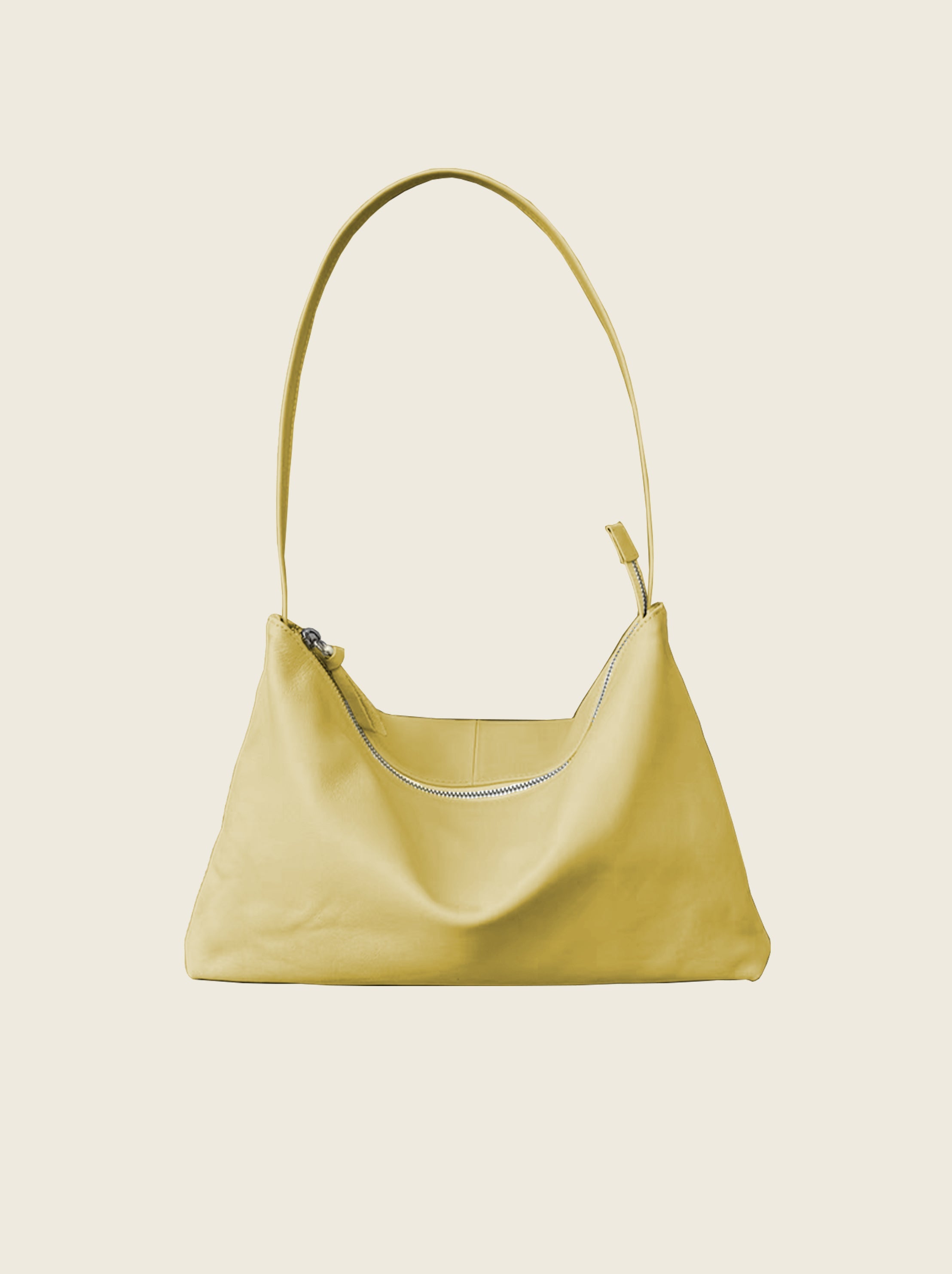 Minimalist soft leather hobo bag