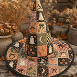 H.PAI Vintage Patchwork Ghost Garden Handcrafted Quilted Witch Hat