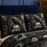 H.PAI Raven Midnight Relic Quilted 3-Piece Bedding Set