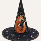 H.PAI Enchanted Fox Handcrafted Quilted Witch Hat