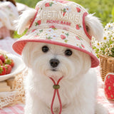 Personalized Picnic Babe Quilted Dog Hat – Custom Pet Name With Ear Holes