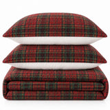 Christmas Tartan Plaid Quilted 3-Piece Bedding Set