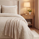 Solid Color Quilted 3‑Piece Bedding Set