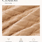 Solid 100% Cotton Bed Cover 3‑Piece Set Quilted