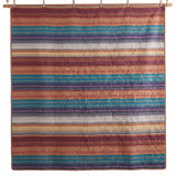 Retro Boho Multicolor Striped 100% Cotton Quilted 3-Piece Bedding Set
