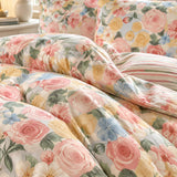 Vintage Floral 100% Cotton 3-Piece Duvet Cover Bedding Set
