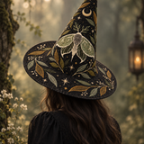 Moonlit Moth Botanical Gothic Handcrafted Quilted Witch Hat