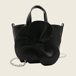 Camellia Flower Bucket Bag Elegant Floral Party Handbag