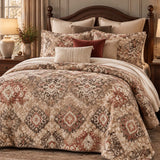 Vintage Botanical Floral Quilted 3-Piece Bedding Set