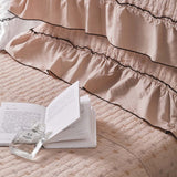 Petite Bow Ruffle Quilted 3-Piece Bedding Set