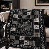 Haunted Moon Cottage Vintage Patchwork Quilted Blanket