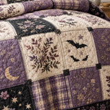 H.PAI Mystic Lavender Garden Quilted 3-Piece Bedding Set