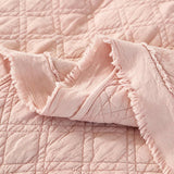 Soft Ruffled Trim Quilted 3‑Piece Bedding Set