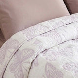 Lavender Butterfly Embossed Quilted Bedspread Puff Quilted Cotton Blanket