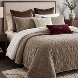 Geometric Velvet Solid Color Quilted 3-Piece Bedding Set