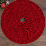 Cable Knit Christmas Tree Skirt