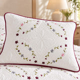 Meadow Vine Floral Quilted 3-Piece Bedding Set