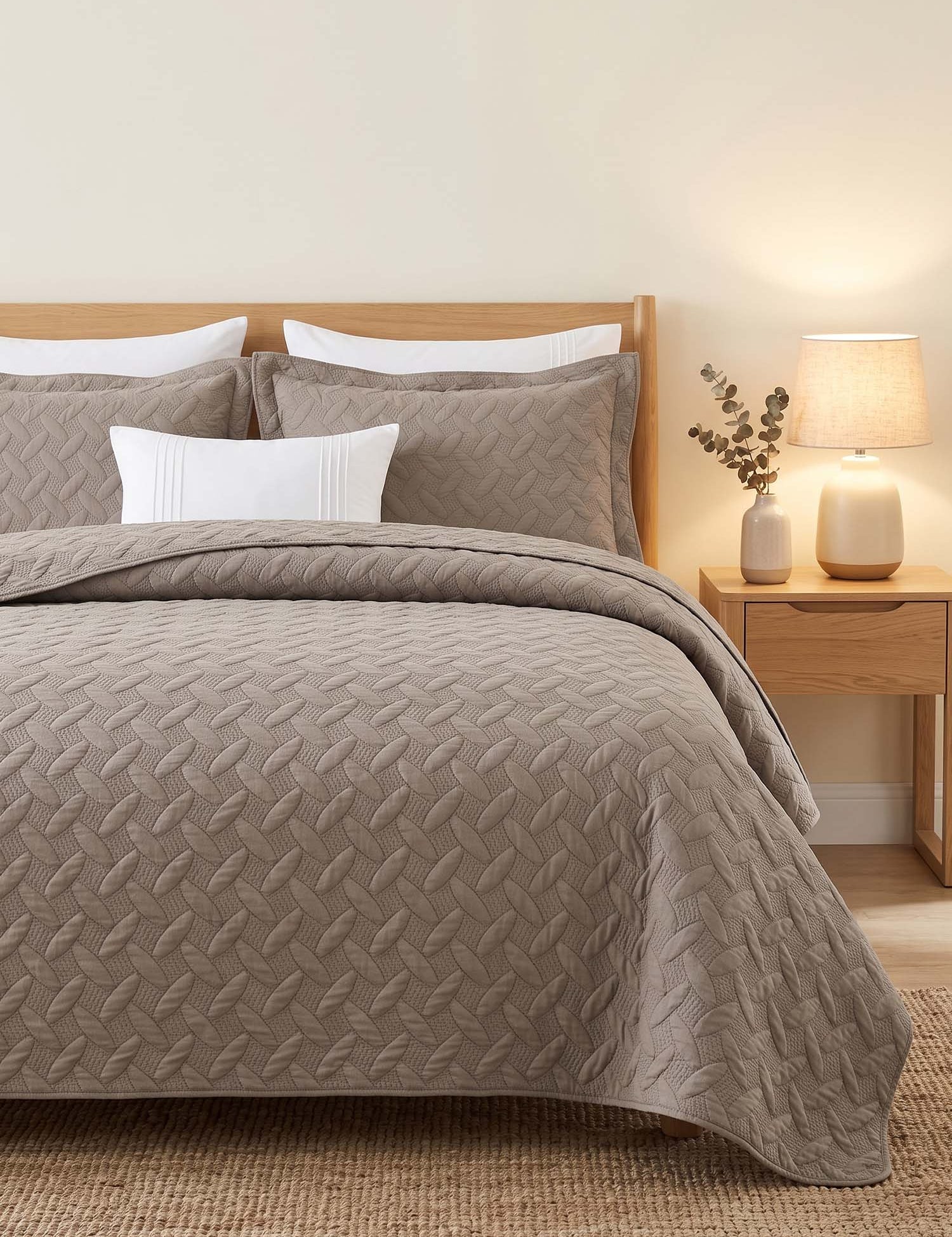 Braided Haven Quilted 3-Piece Bedding Set