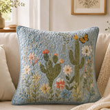 Southwestern Cactus Landscape Quilted Pillow Case