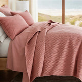 3-Piece Herringbone Quilted Coverlet Set