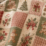 Gingerbread Christmas Patchwork Quilted 3-Piece Bedding Set