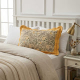 Yellow Quilted Scalloped Edge Rectangular Throw Pillow Cover