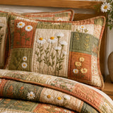 Daisy Cottage Garden Quilted 3-Piece Bedding Set