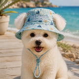 Personalized Sea Buddy Quilted Dog Hat – Custom Pet Name With Ear Holes