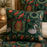 Woodland Swan Christmas Quilted 3-Piece Bedding Set