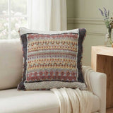 Vintage Geometric Striped Quilted Pillow Cover