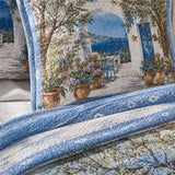 H.PAI Mediterranean Garden Quilted 3-Piece Bedding Set – Luxury Quilted Bedding with Matching Pillow Shams