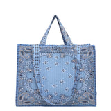 Vintage Bandana Paisley Quilted Tote Bag