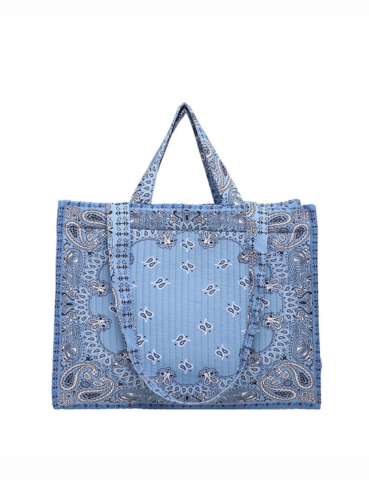 Vintage Bandana Paisley Quilted Tote Bag