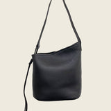 Minimalist top-grain cowhide bucket bag
