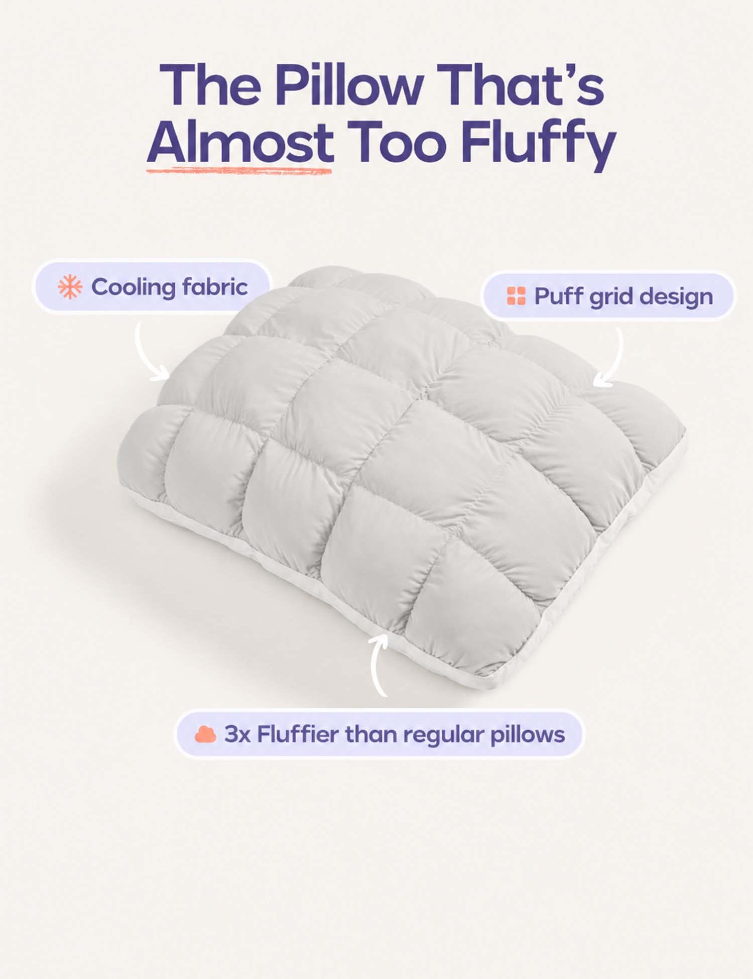 Puff Pillow – Dual-Sided Cooling Extra-Fluffy Pillow