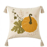 Large Pumpkin Tufted Tassel Throw Pillow Cover