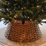 Woven Christmas Tree Collar, PVC Metal Frame Tree Skirt Ring