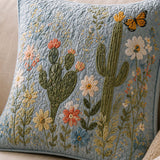 Southwestern Cactus Landscape Quilted Pillow Case