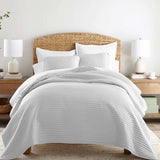 3-Piece Stripe Stitch Quilted Coverlet Set